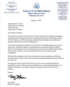 VFAF President Robert Cornicelli’s Nonprofit Efforts Helping Veterans Recognized by U.S. Congress said Christi Tasker