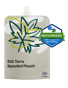 SIG announces APR Design® for Recyclability Recognition for spouted pouch featuring SIG Terra RecShield BD laminate